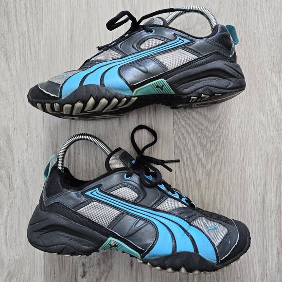 Puma | Darby Trail Racer blue sporty retro futuristic sneakers | WMS 6.5 - Picture 2 of 8